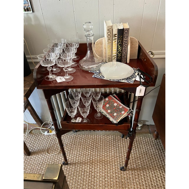 Early 20th Century Early 20th Century Ferguson Bros. Tiered Patial Gilt Mahogany Folding Rafraichissoir Butler Tray Trolley For Sale - Image 5 of 16