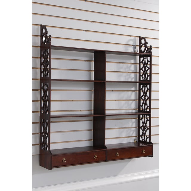 Chippendale Colonial Williamsburg Tradition House Mahogany Hanging Shelf For Sale - Image 3 of 14