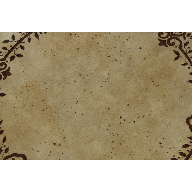 Glass Vintage Eglomise Glass Top Accent Table For Sale - Image 7 of 13