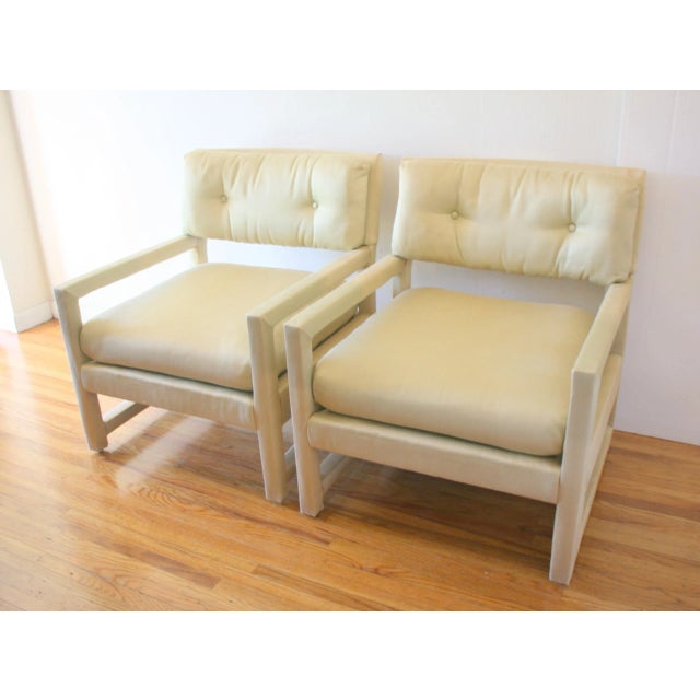 John Stuart Mid Century Modern Pair of Milo Baughman Style Parsons Chairs for John Stuart For Sale - Image 4 of 7