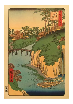 Utagawa Hiroshige "Takinogawa, Oji" 1940s Reproduction Print N31