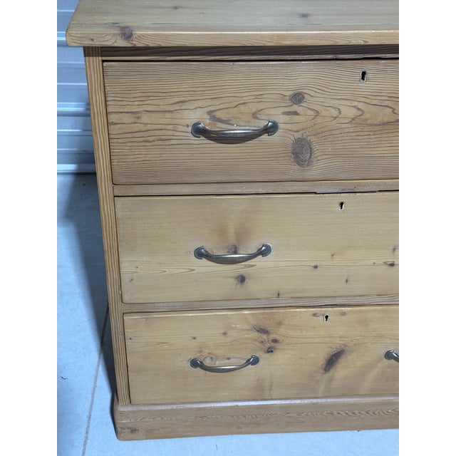 Antique Pine Three Drawers - Chest of Drawers From England For Sale - Image 9 of 18