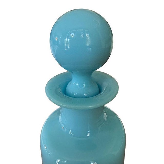 Early 20th Century French Portieux Vallerysthal Aqua Blue Perfume Decanter For Sale In Seattle - Image 6 of 11