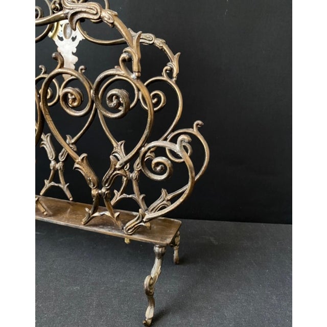Gold Vintage Magazine Rack in Brass, 1960s For Sale - Image 8 of 10