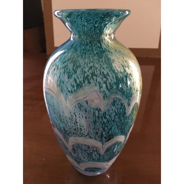 Mid Century Style Glass Vase For Sale - Image 4 of 5