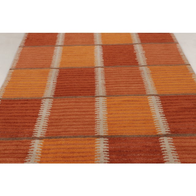 Late 20th Century Contemporary Scandinavian Style Geometric Wool Rug, by Rug & Kilim, India For Sale - Image 5 of 10