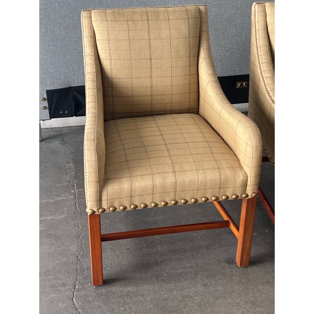 Ralph Lauren Cape Lodge Windowpane Print Dining Room Chairs, Set of