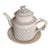 Antique Leed's Cream Ware Reticulated Tea Set For Sale