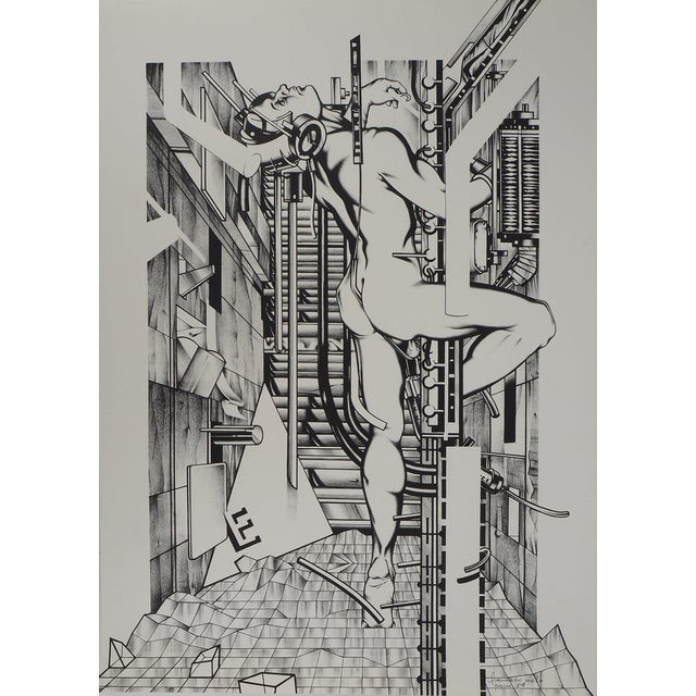 Francisco Melo, Nu futuriste, Lithograph For Sale