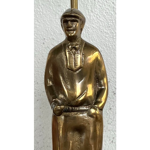 Vintage Cast Brass Vintage Golfer Lamp For Sale - Image 9 of 12