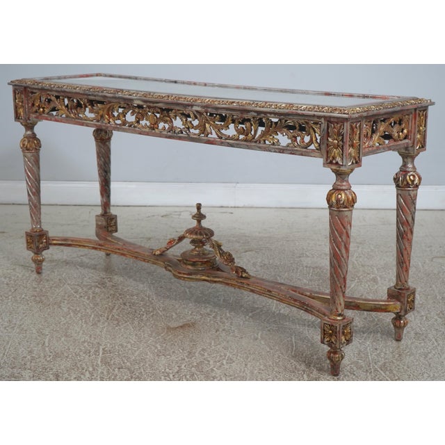 Age: Approx: 40 Years Old Details: Intentional Distressed Mirror Glass Top Fine Carved Details High Quality Construction...