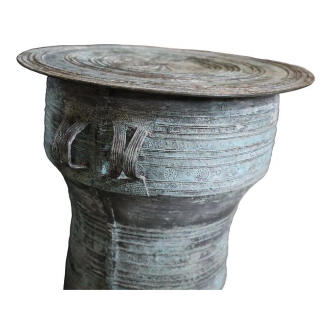 Southeast Asian Bronze Rain Drum Side Table For Sale In Portland, OR - Image 6 of 9