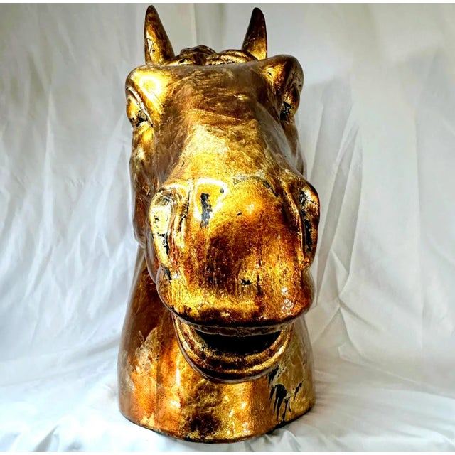 Statement piece. People will see this anywhere in a room. Add some drama and flair. Metallic copper paint on ceramic (?)....