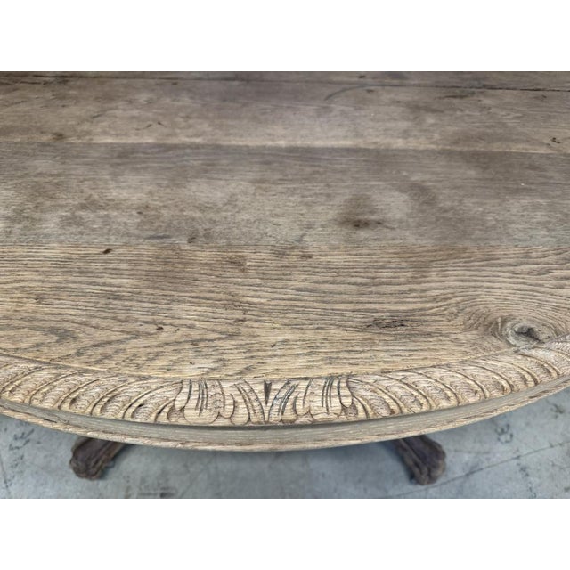 Brown French Carved Oak Hunting Table, 1860 For Sale - Image 8 of 14