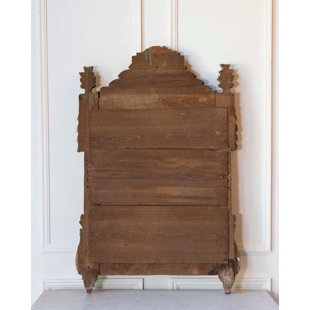 French Louis XVI Giltwood Mirror with Urn & Garland Pediment, 18th c. For Sale - Image 11 of 16