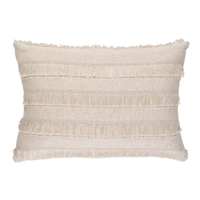 Schumacher Acadia Pillow 20" x 14" in Greige For Sale