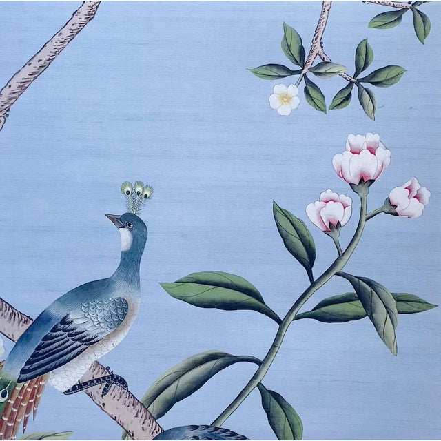 W24”*48“/Panel, a Set of 2 Panels Chinoiserie Paintings, Unframed Wall Artwork, Tea Paper For Sale - Image 4 of 4