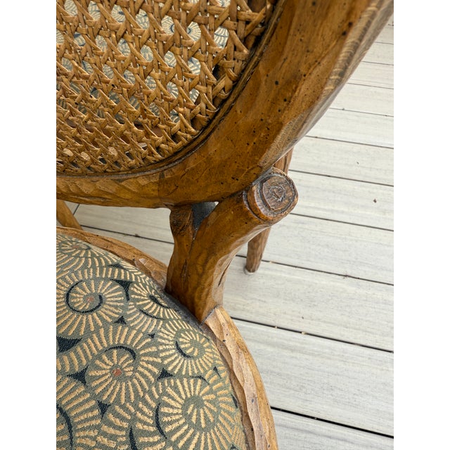 Set of 4 Vintage Faux Bois Dining Chairs With Cane Back For Sale - Image 13 of 18