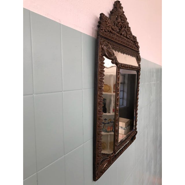 Antique French Mirror in Brass in Louis XIV Style For Sale - Image 12 of 18