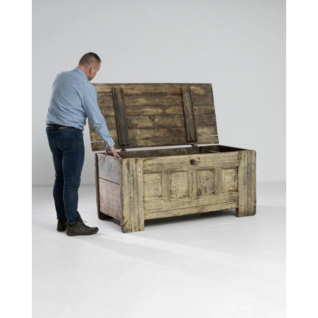 Rustic 1780s German Bleached Oak Chest For Sale - Image 3 of 8