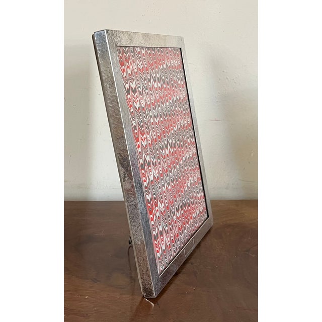 Antique early 20th century American Arts & Crafts hand hammered silver plate picture frame by Watrous Mfg. Co.,...