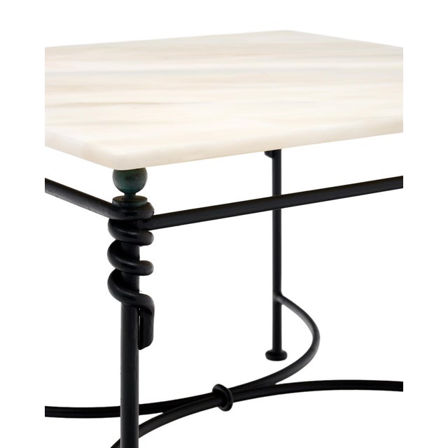 Vintage French Coffee Table, Iron and Marble For Sale In Austin - Image 6 of 9