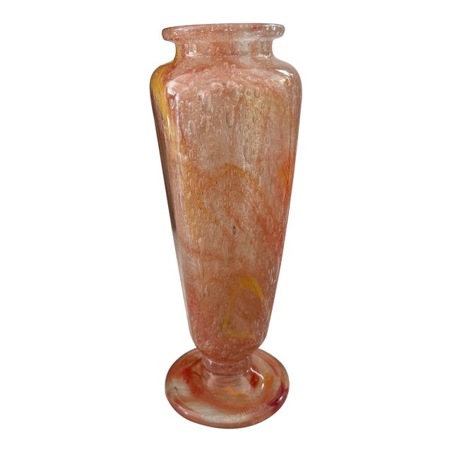French Schneider Art Glass Vase Circa 1920 For Sale