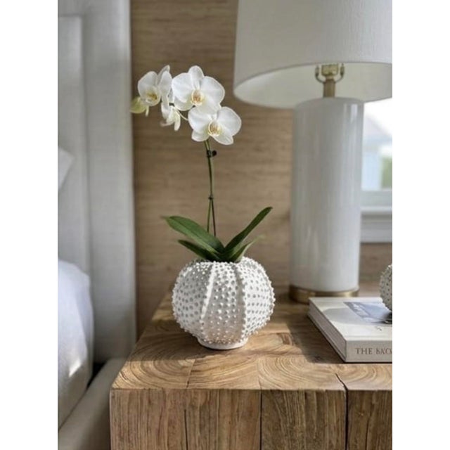 Vintage Coastal Ceramic Sea Urchin Bud Vase For Sale - Image 11 of 12