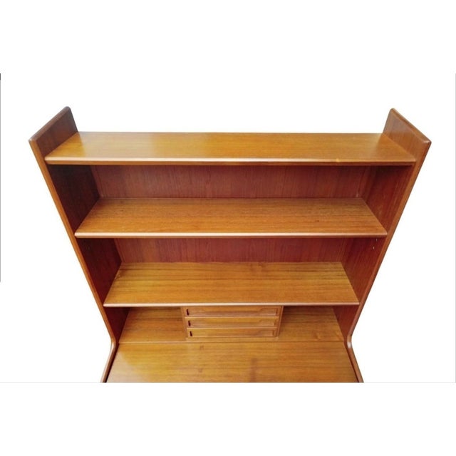 Danish Teak Secretaire with Bookcase from Larsens Møbler, 1960s For Sale - Image 9 of 15