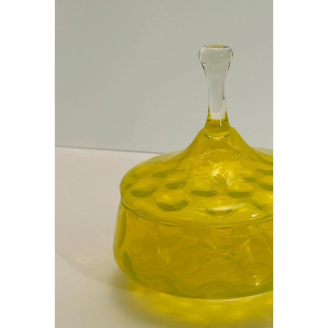 1950s Yellow Glass Apothecary Jar from Stelvia Empoli, Italy, 1950s For Sale - Image 5 of 10