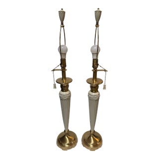 Vintage Quoizel for Lenox Empire Table Lamps, Pair For Sale