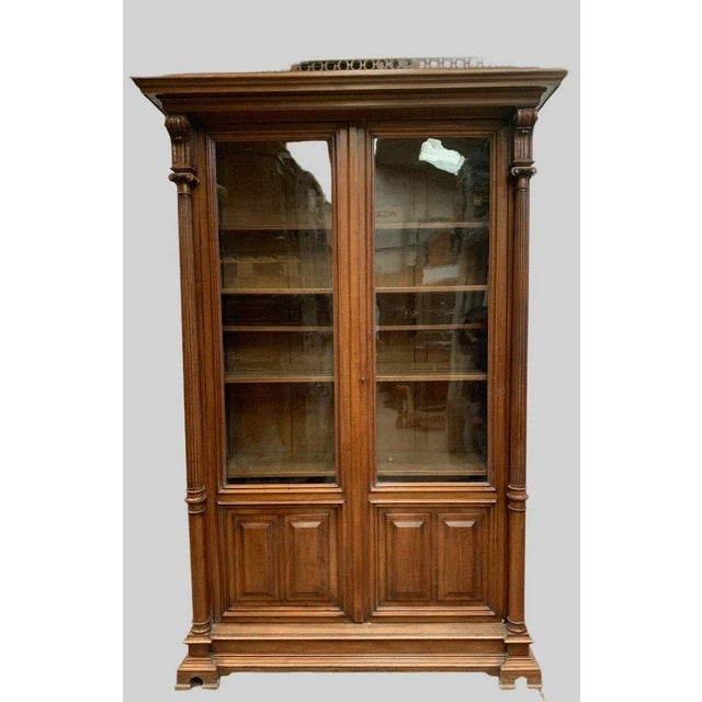 Napoleon III Walnut Display Cabinet, 1800s For Sale - Image 13 of 13