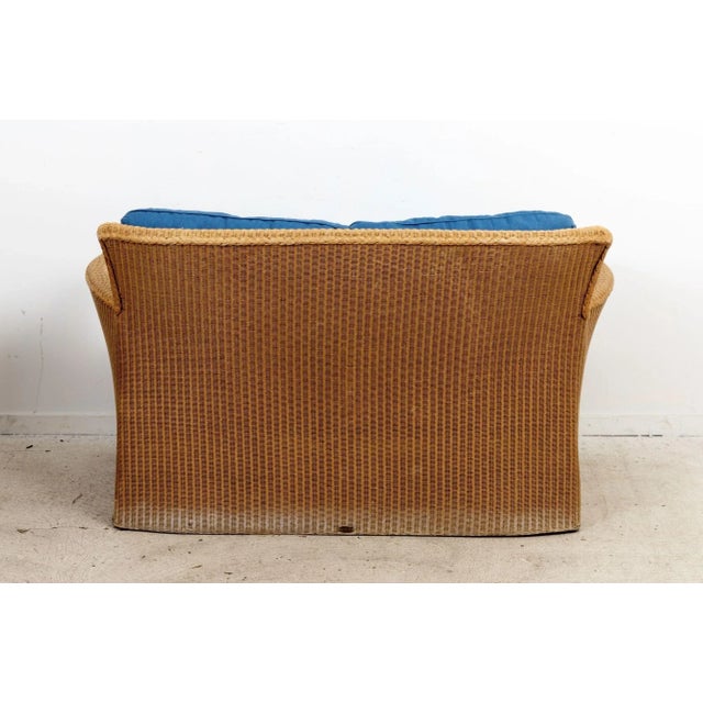 Paper Lloyd Loom Wicker Style Loveseat For Sale - Image 7 of 9