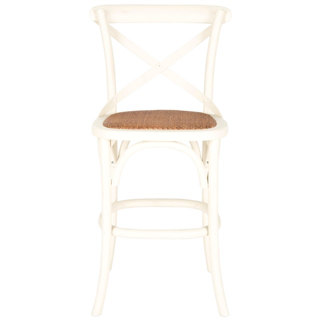 2020s Hamilton X Back Counter Stool in Distressed Ivory & Medium Brown For Sale - Image 5 of 5