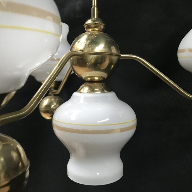 Gilt Chrome and Glass Chandelier, 1970s For Sale - Image 15 of 18