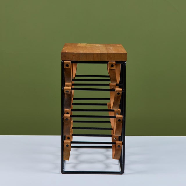 Metal Arthur Umanoff Butcher Block Wine Rack For Sale - Image 7 of 14