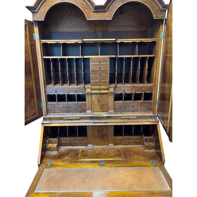 Late 20th Century Italian Burl Wood Secretary Cabinet by k.p.s. New YorkWith Mirrored Doors, 7’8” For Sale In New York - Image 6 of 9