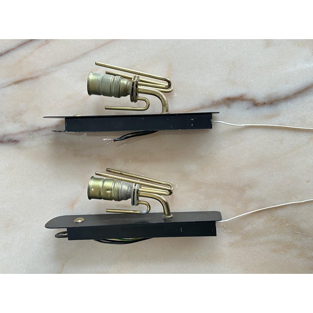 Mid-Century Modern Scandinavian Milk Glass and Brass Wall Lights, Denmark, 1960s, Set of 2 For Sale - Image 17 of 18