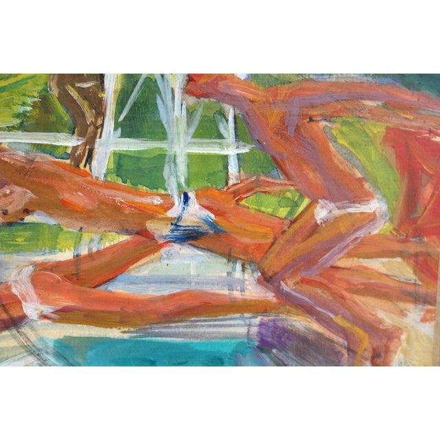 Berthommé Saint-André, The Divers, 1930s, Oil Painting on Board, Framed For Sale - Image 8 of 17