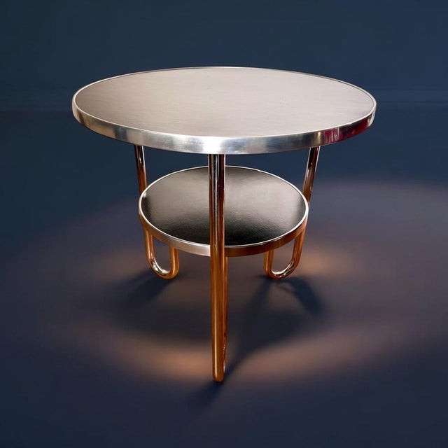 Black Small Bauhaus Tubular Steel Side Table from Mauser Werke, Mod. RC5 Germany, 1939 For Sale - Image 8 of 12