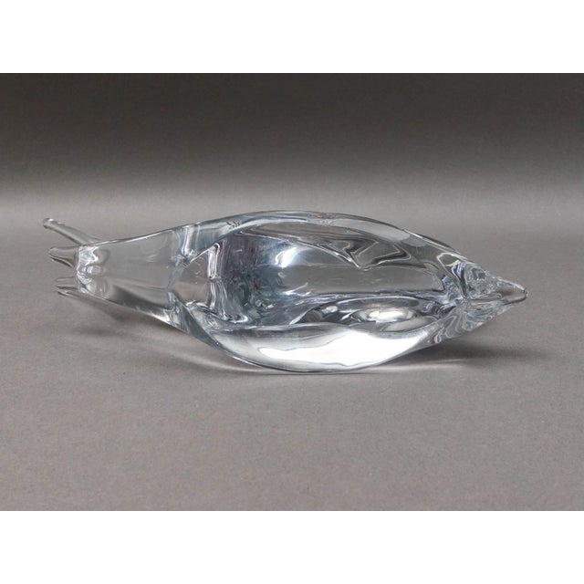 Glass Mid 20th Century Daum Crystal France Signed Snail Escargot Large Glass Figurine Sculpture For Sale - Image 7 of 9