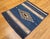 Vintage Mexican Saltillo Serape Kilim Rug, Flat-Woven Wool Blanket, Royal Blue, 2x2 For Sale - Image 10 of 10