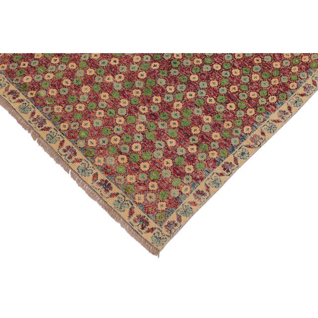 Shabby Chic Balochi Red/Beige Wool Rug - 4'0''x5'11'' For Sale - Image 4 of 11