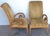 Pair French Modern Carved Feather Scroll Arm Lounge Chairs, Style Maison Jansen For Sale - Image 11 of 18