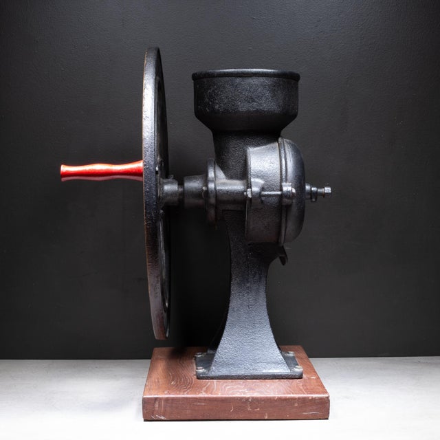 19th C. Cast Iron Coffee Grinder Model No. #8 For Sale - Image 4 of 9