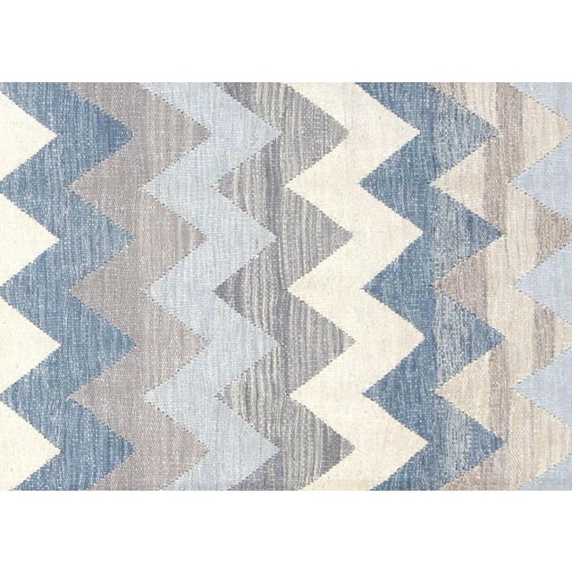 Contemporary Egyptian Kilim. Hand woven in modern designs with wool on cotton foundation in the Fustat region of the Nile...