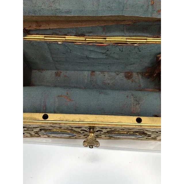 19th Century Antique French Brass Jewelry Box For Sale - Image 5 of 6
