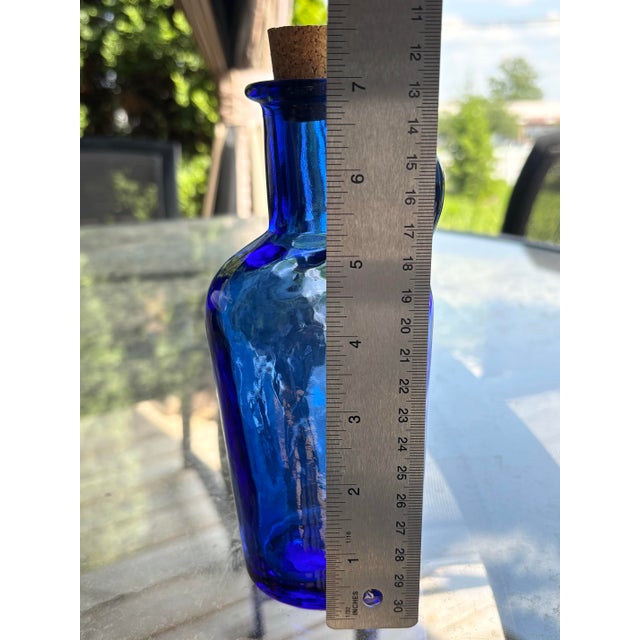 1970s Cobalt Blue Glass Apothecary Handle With Cork For Sale - Image 10 of 11