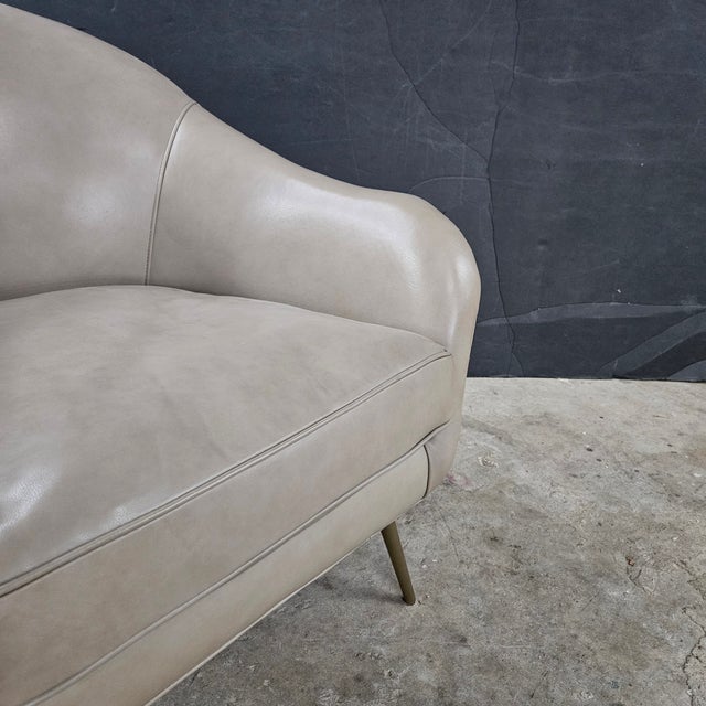 Mid-Century Modern Olivia & Quinn Mid Century Modern Style Leather Vanessa Chair For Sale - Image 3 of 7