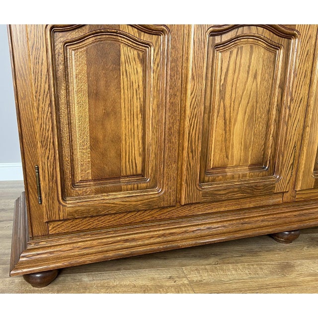Large Vintage French Style Carved 5-Door Wardrobe For Sale - Image 6 of 12